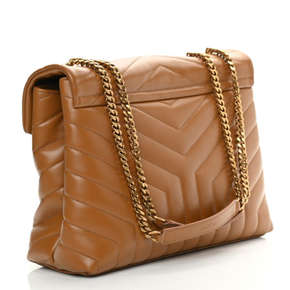 Saint Laurent Calfskin Y Quilted Monogram Medium Loulou Chain Satchel Dark Natural 3 of 10