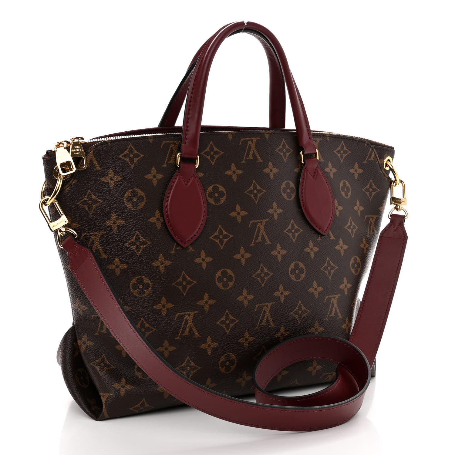 Louis Vuitton Monogram Flower Zipped Tote MM Bordeaux 3 of 10