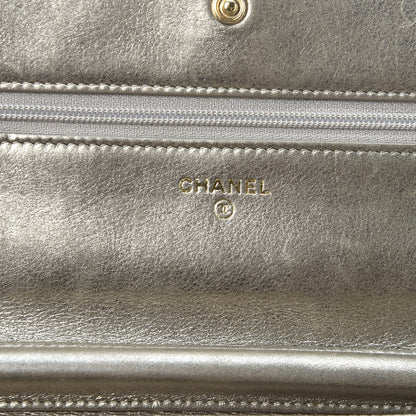 Chanel Metallic Lambskin Quilted Boy Wallet On Chain WOC Gold 10 of 16