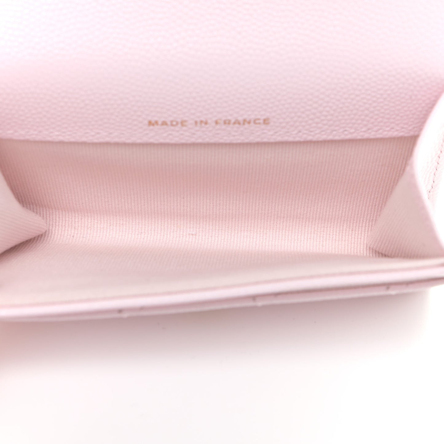 Caviar Quilted Flap Card Holder Wallet Light Pink