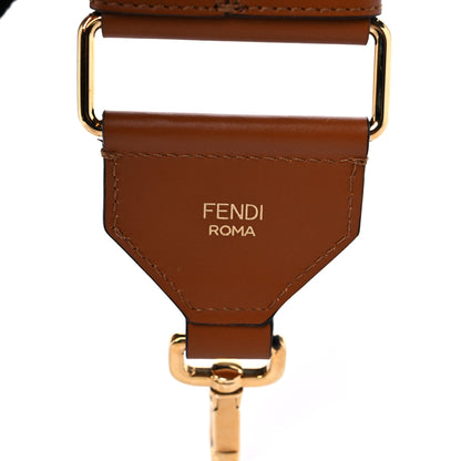 Fendi Ribbon Vitello King Logo Embossed Gingham Woven Adjustable Strap You Panna Black Cuoio 3 of 4