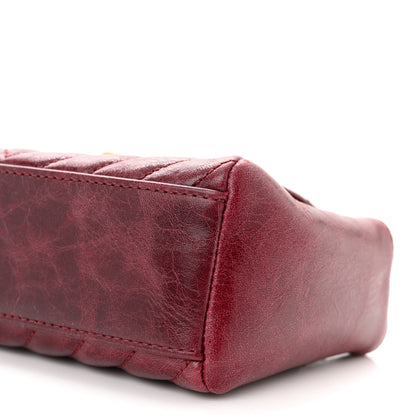 Chanel Glazed Calfskin Chevron Quilted Small Hampton Flap Burgundy 10 of 10