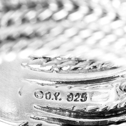 David Yurman Sterling Silver Diamond 12mm Wide Crossover Cable Ring 53 6.5 4 of 4