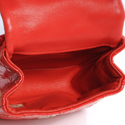 Chanel Patent Quilted 2.55 Ankle Wrist Bag Red 5 of 7
