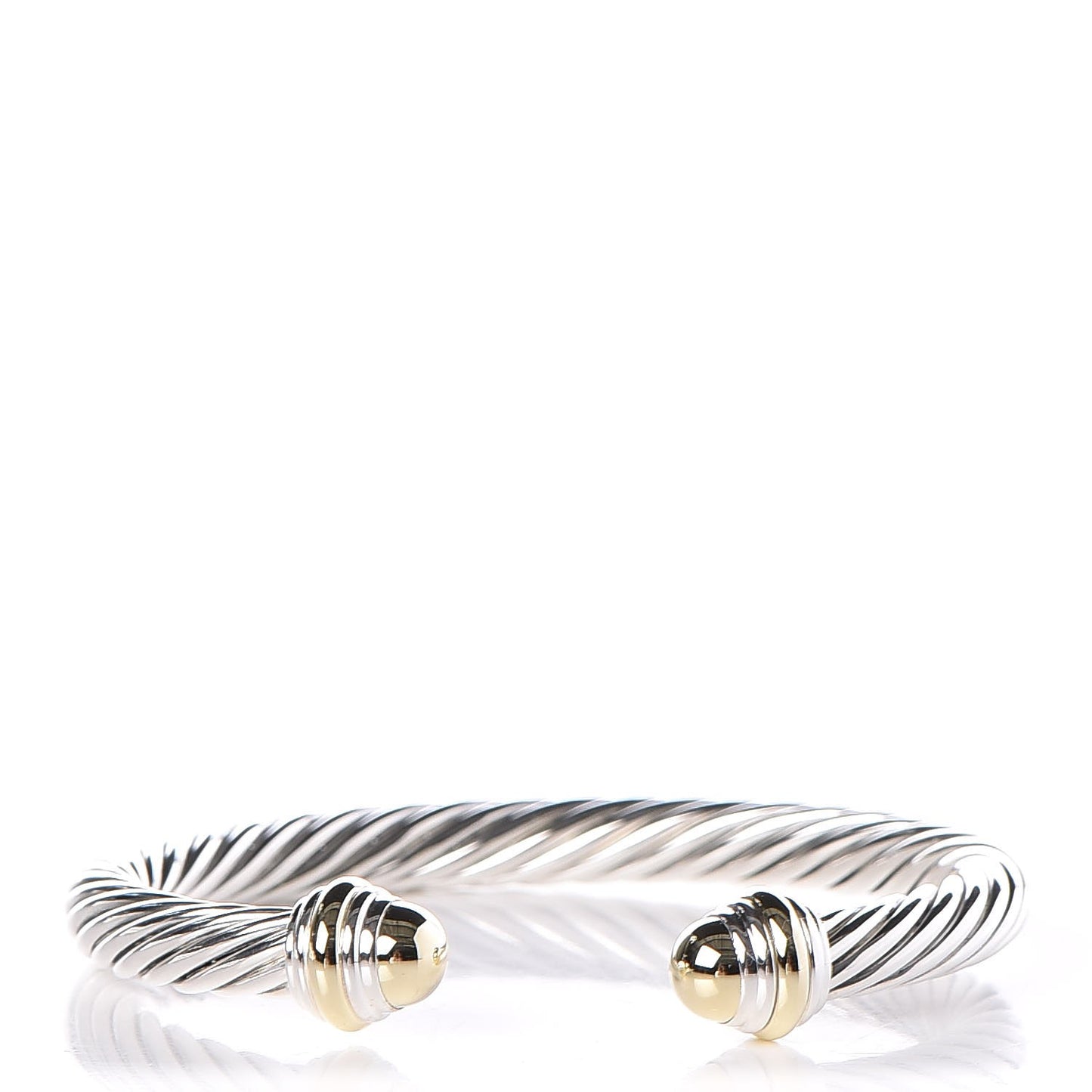 Sterling Silver 14K Yellow Gold 7mm Cable Classics Bracelet