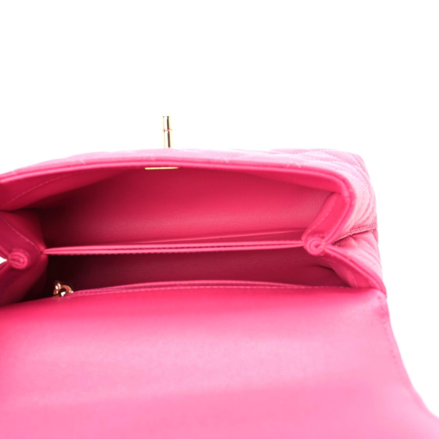 Caviar Quilted Mini Coco Handle Flap Rose