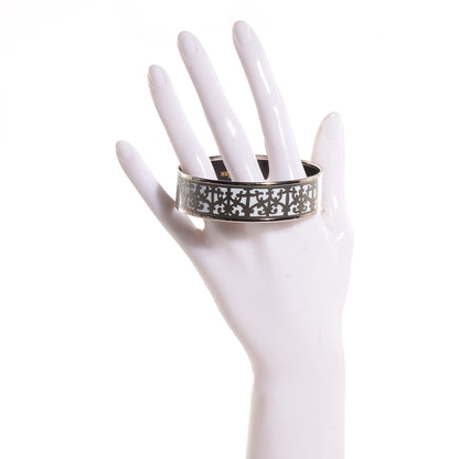 Hermes Enamel Printed Wide Balcons du Guadalquivir Bracelet 70 Silver 2 of 4