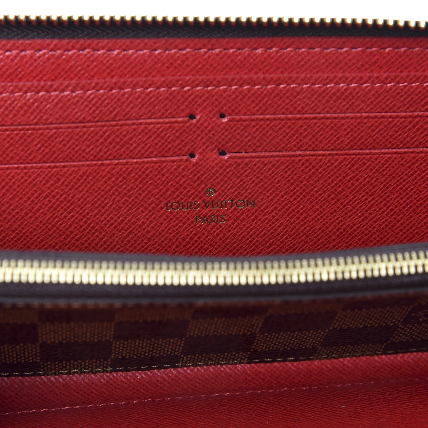 Louis Vuitton Damier Ebene Clemence Wallet Cherry 7 of 9