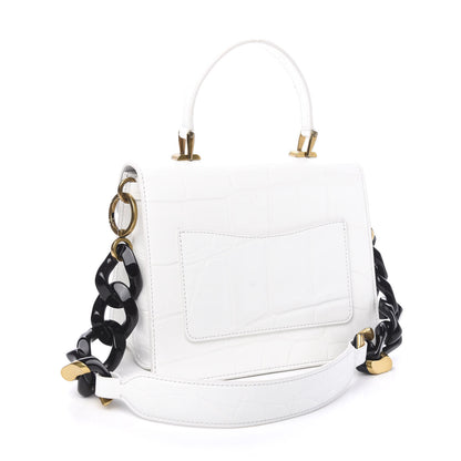 Marc Jacobs Calfskin Crocodile Embossed Uptown Shoulder Bag White 2 of 8