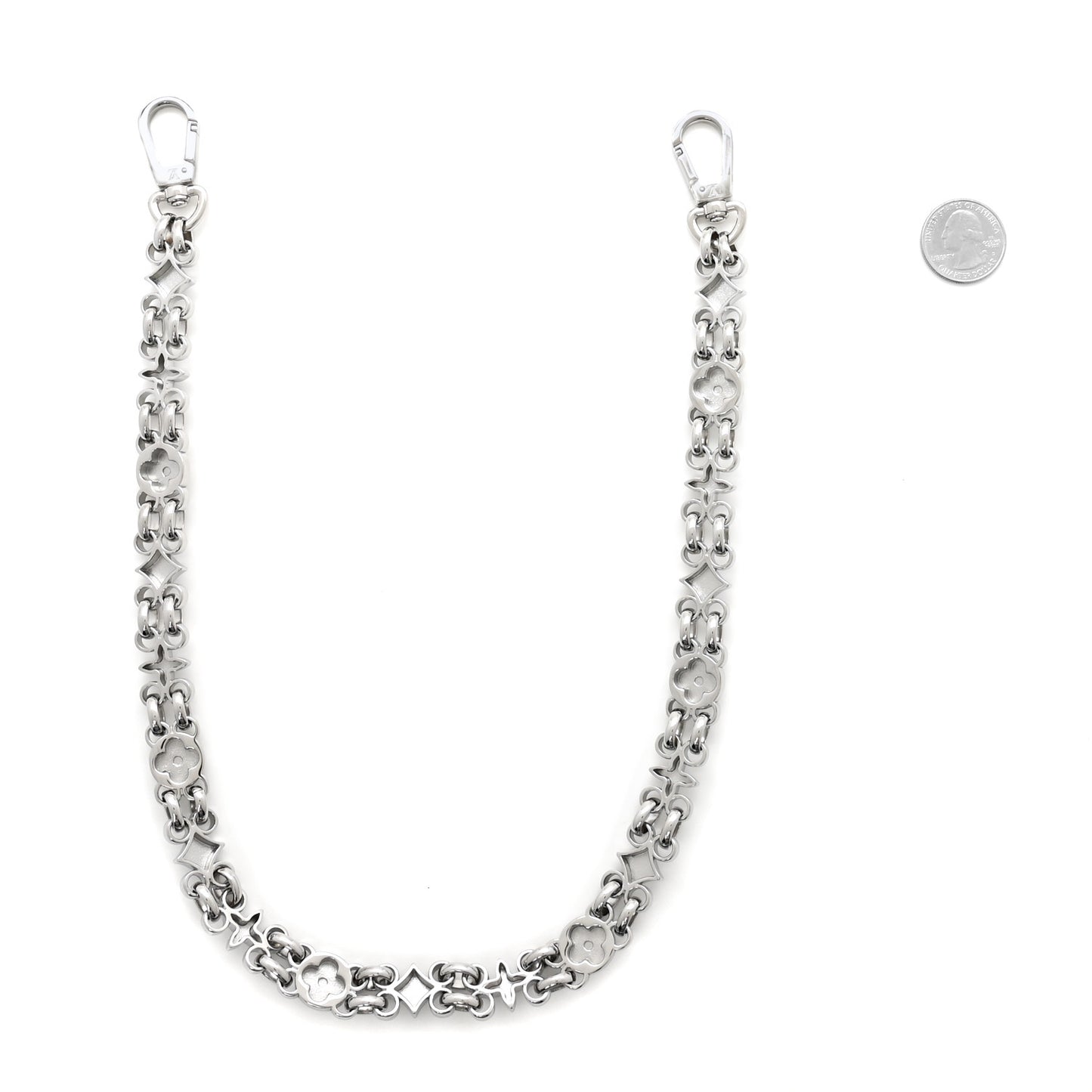 Metal My Flower Chain Bag Charm Silver