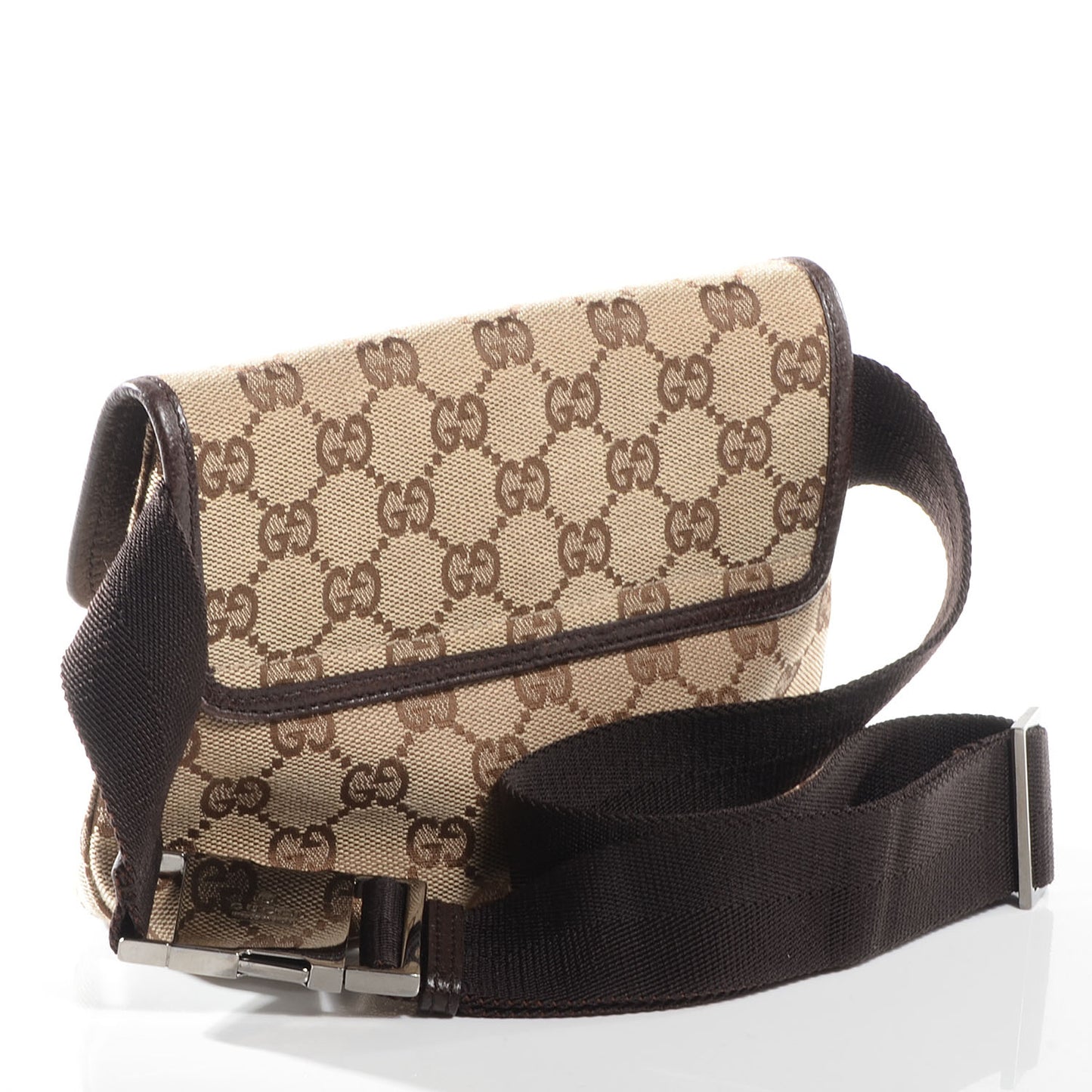 GG Monogram Flight Belt Bag Dark Brown