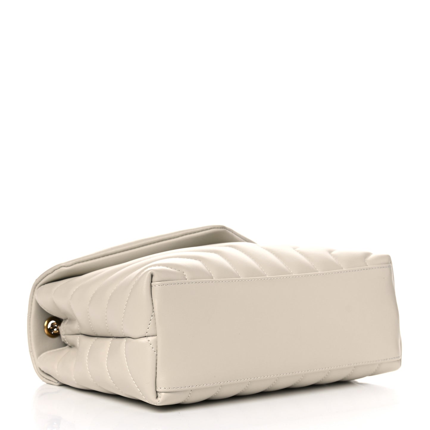 Calfskin Y Quilted Monogram Small Loulou Chain Satchel Crema Soft