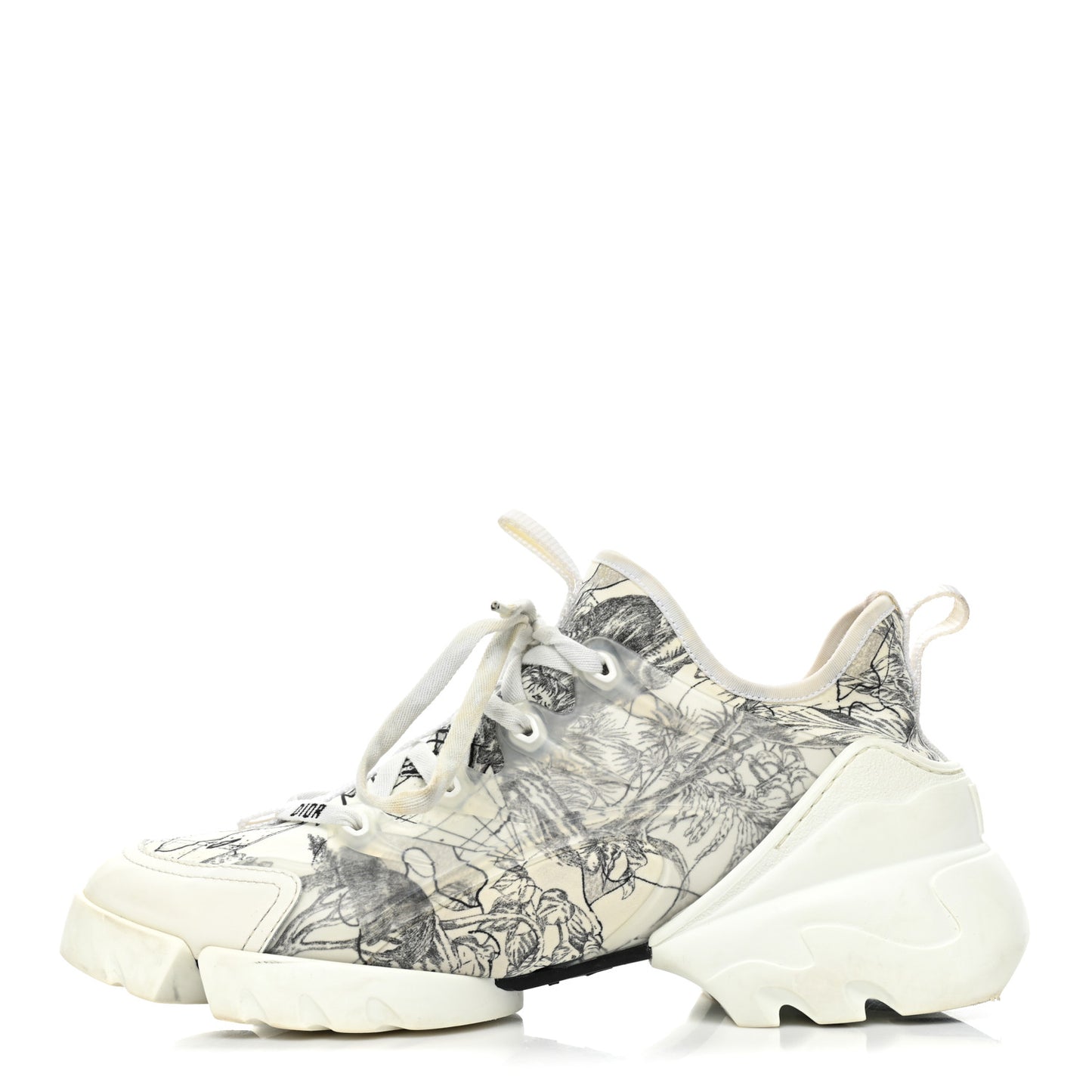Neoprene Rubber Womens D-Connect Sneakers 40.5 White Black