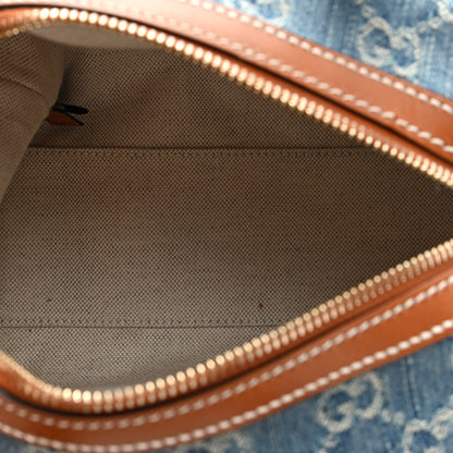 Gucci GG Denim Calfskin Web Mini GG Top Handle Bag Light Blue White 5 of 9