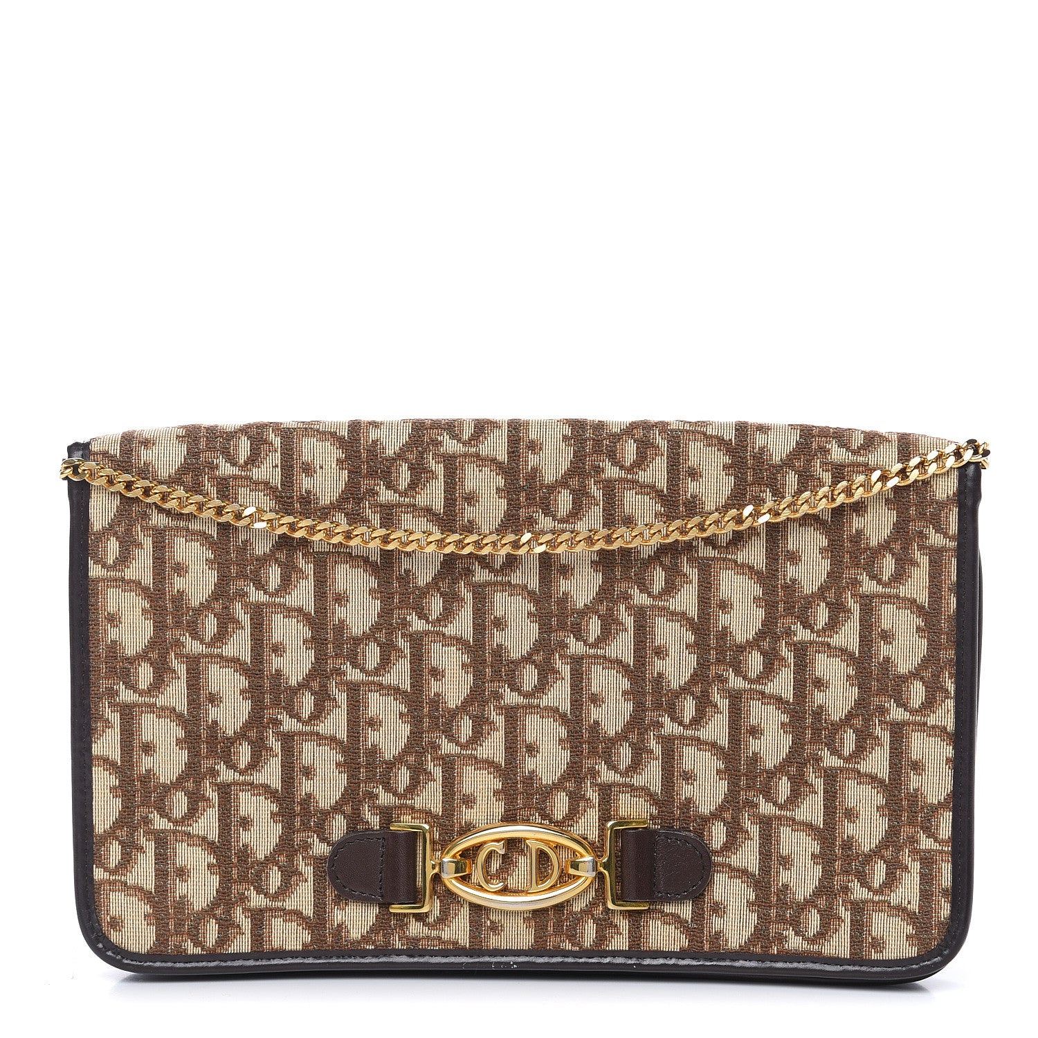 Christian Dior Monogram Chain Flap Brown 1 of 12