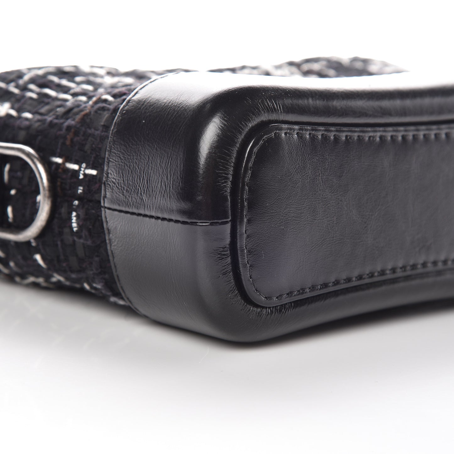 Tweed Calfskin Small Gabrielle Hobo Black