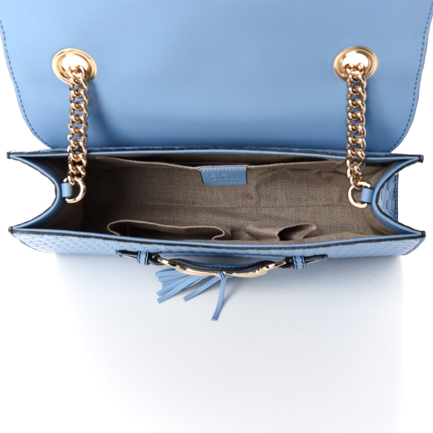 Microguccissima Medium Emily Chain Shoulder Bag Mineral Blue
