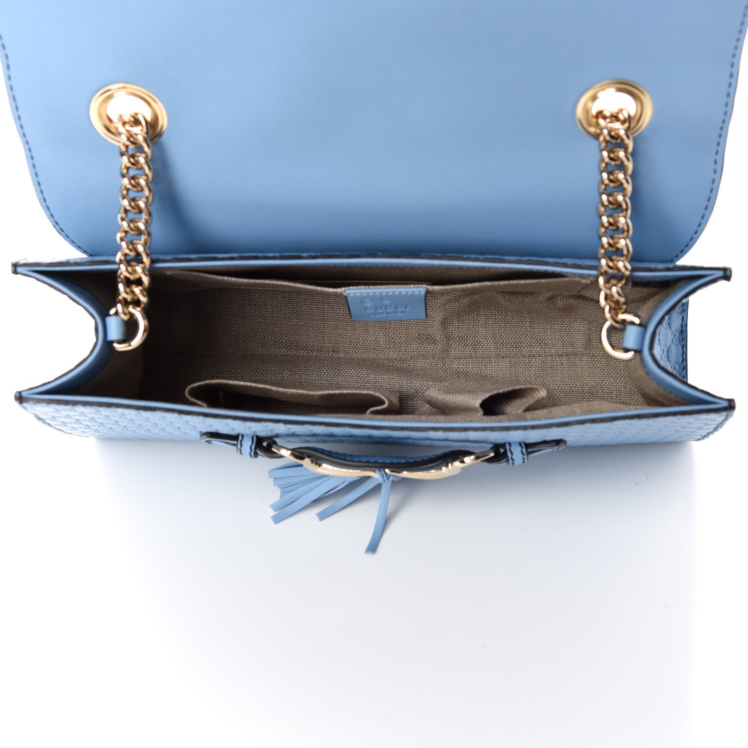 Gucci Microguccissima Medium Emily Chain Shoulder Bag Mineral Blue 7 of 9