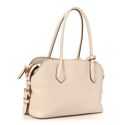 Prada Glace Calfskin Medium Signet Tote Talco 3 of 9