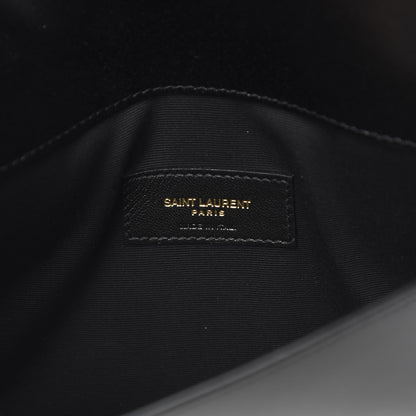 Saint Laurent Smooth Shiny Calfskin Monogram Uptown Pouch Black 6 of 9