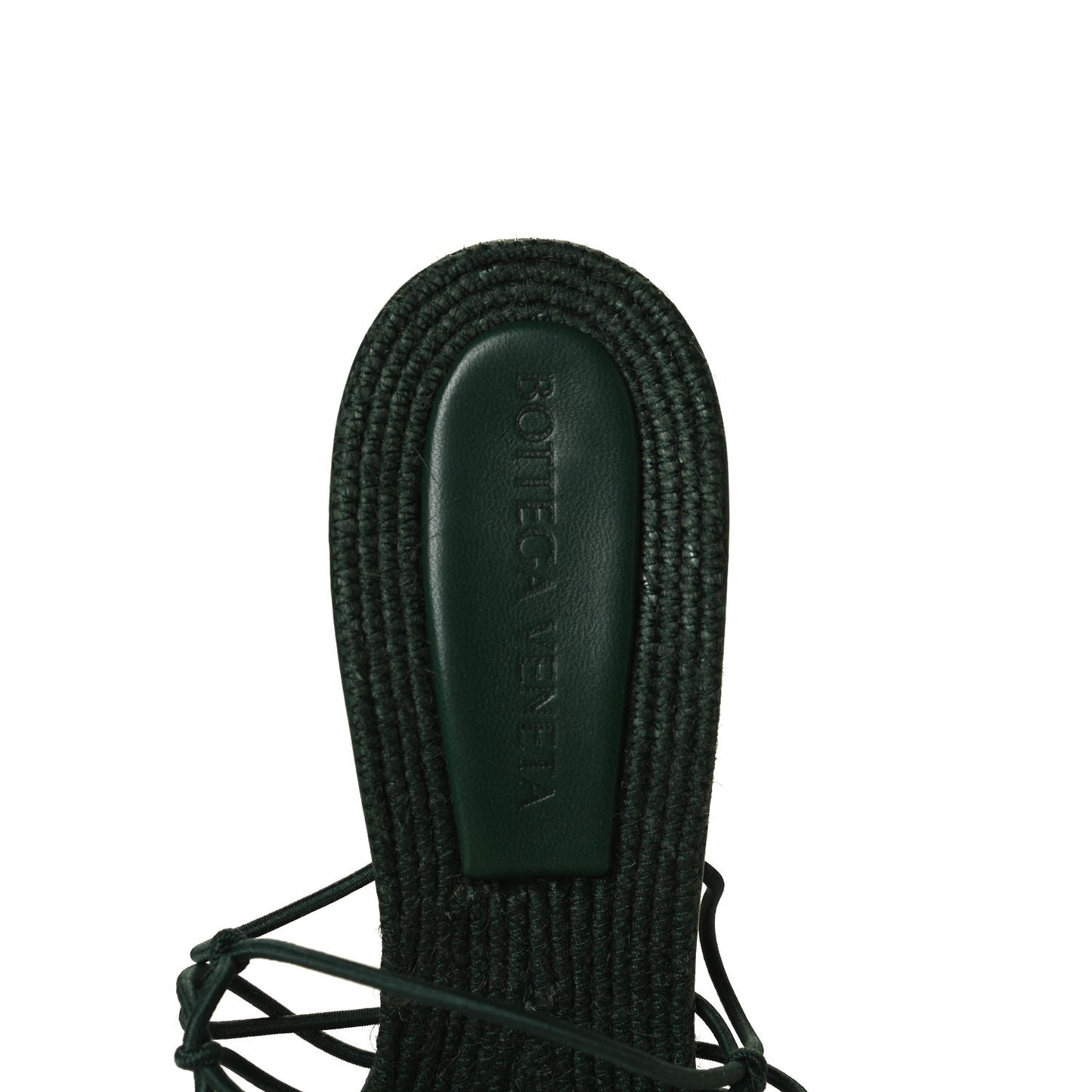 Raffia Elasticized Stretch Mule Sandals 36.5 Emerald Green