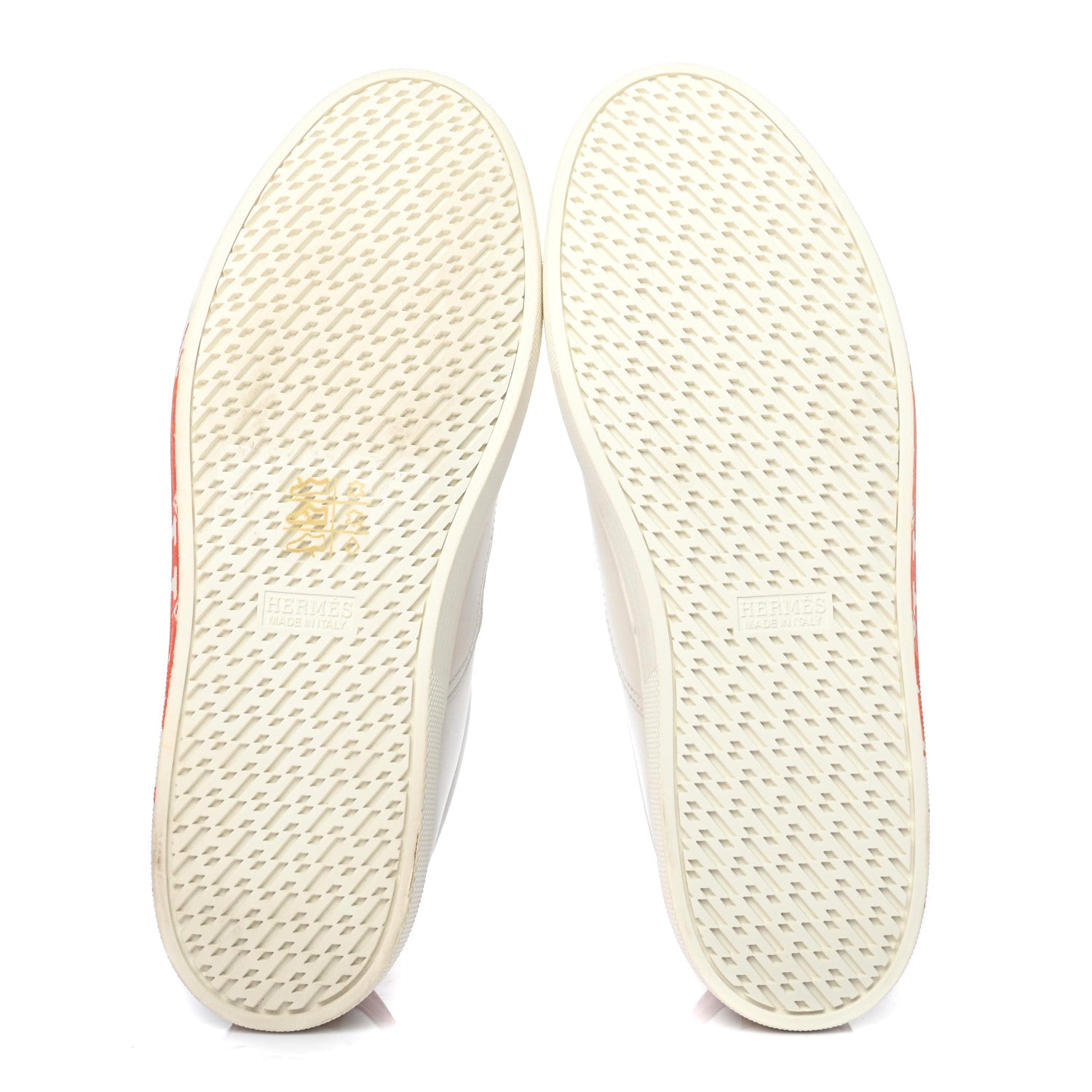Hermes Swift Printed Peinture Fraiche Quicker Sneakers 36.5 White Orange 5 of 7