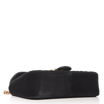 Gucci Velvet Matelasse Small GG Marmont Shoulder Bag Black 4 of 7