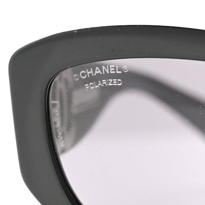 Chanel Acetate Polarized Rectangle Sunglasses 5493-A Black 7 of 7