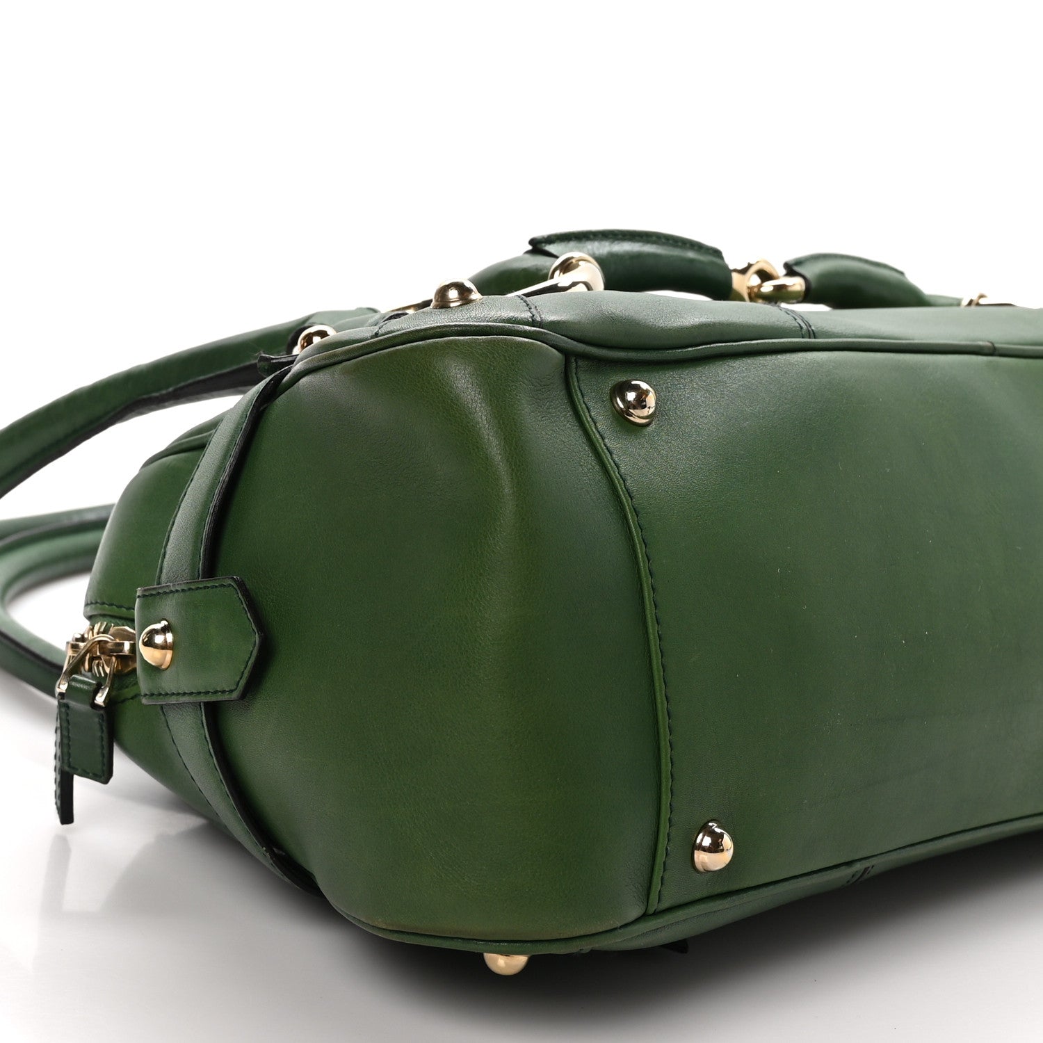 Gucci Calfskin Large Horsebit Chain Satchel Green 9 of 12