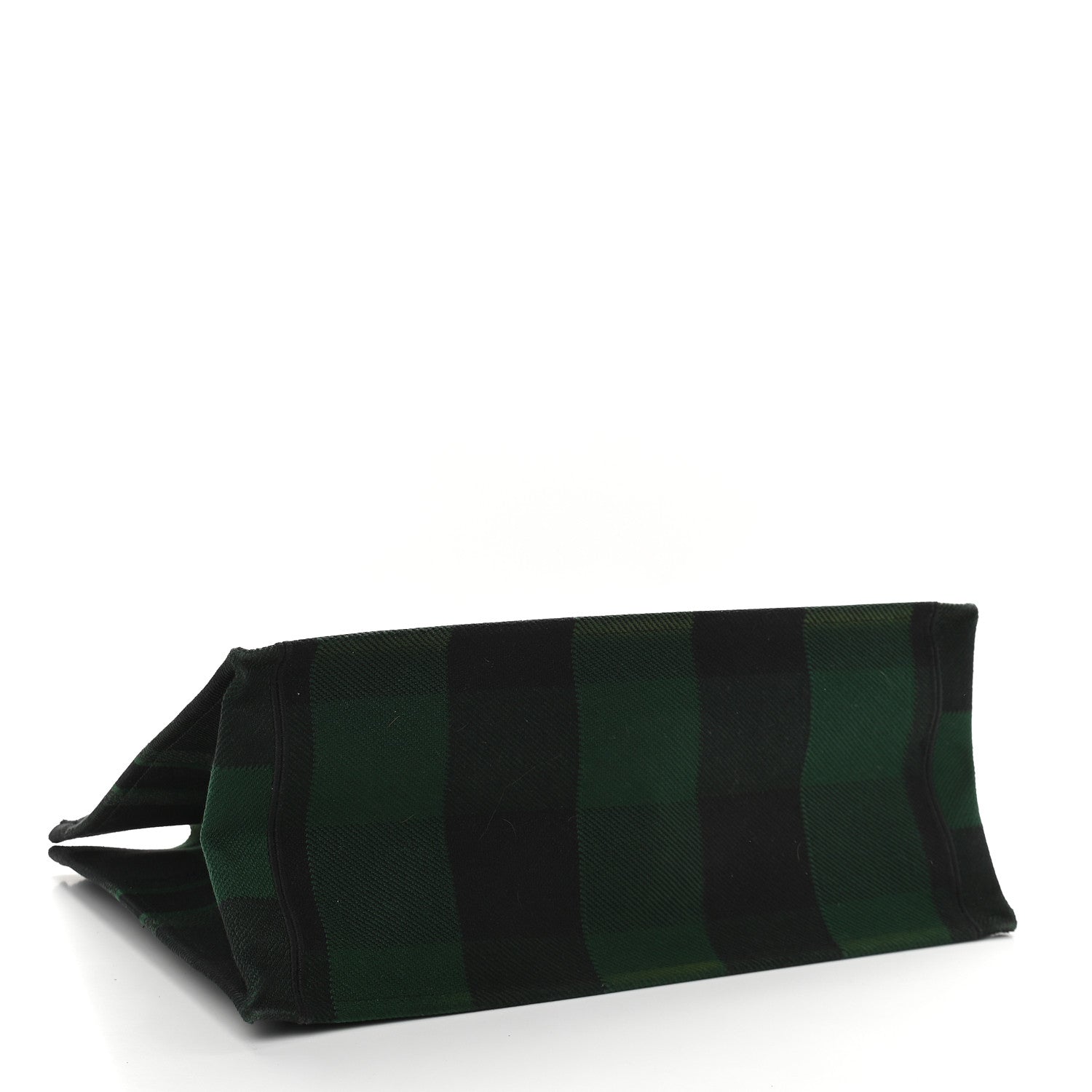 Christian Dior Canvas Embroidered Checkered Book Tote Black Green 4 of 11