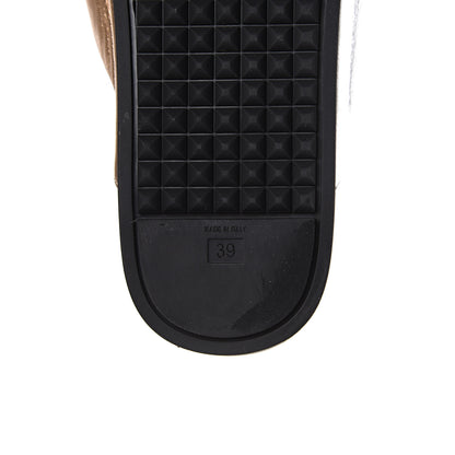 Fendi Metallic Nappa Crystal Flowerland Crisscross Slide Sandals 39 Argento Bronze Gold 6 of 7