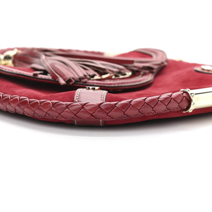 Gucci Suede Small Britt Tassel Shoulder Bag Dark Red 9 of 12