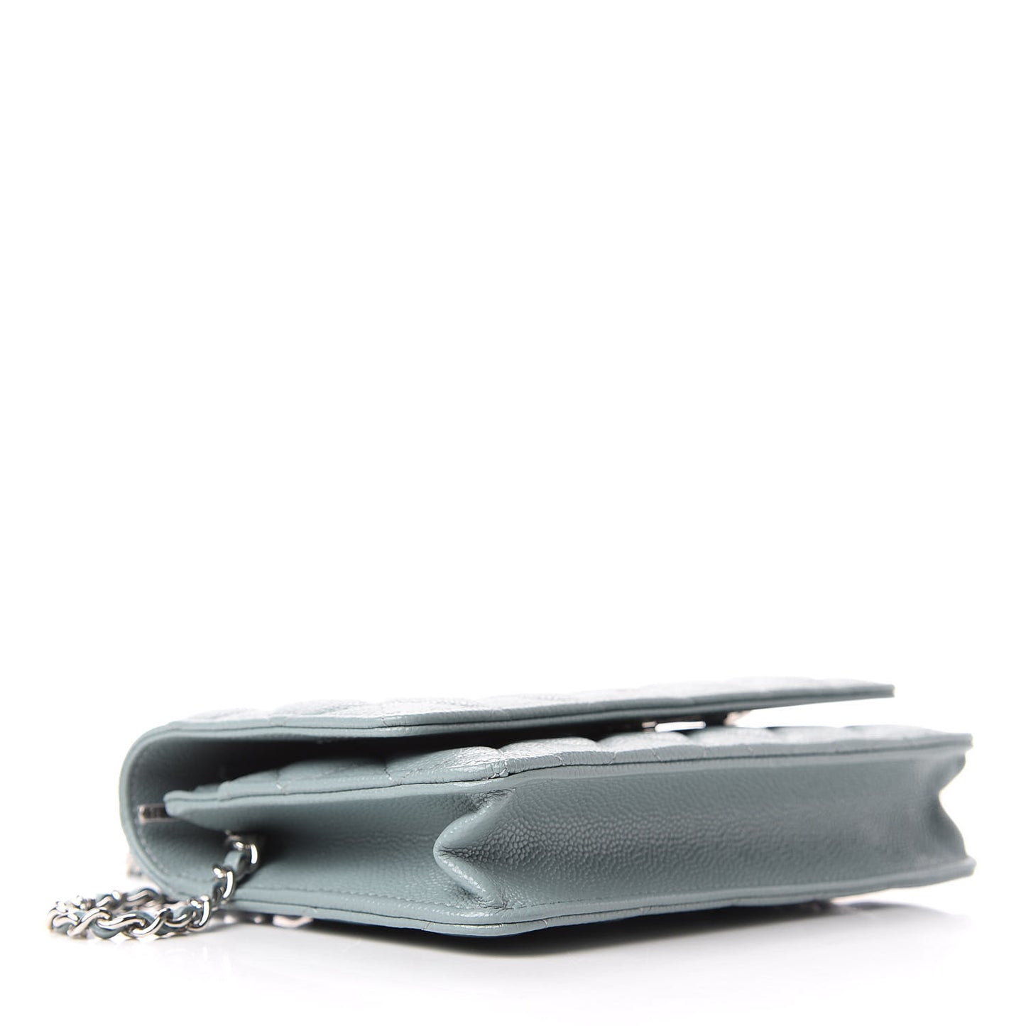 Caviar Quilted Wallet On Chain WOC Light Blue