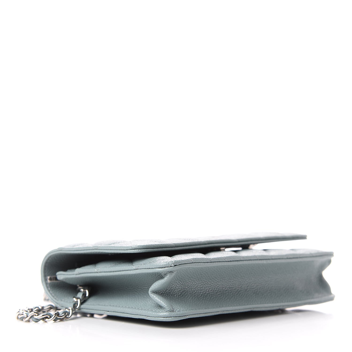 Chanel Caviar Quilted Wallet On Chain WOC Light Blue 4 of 12