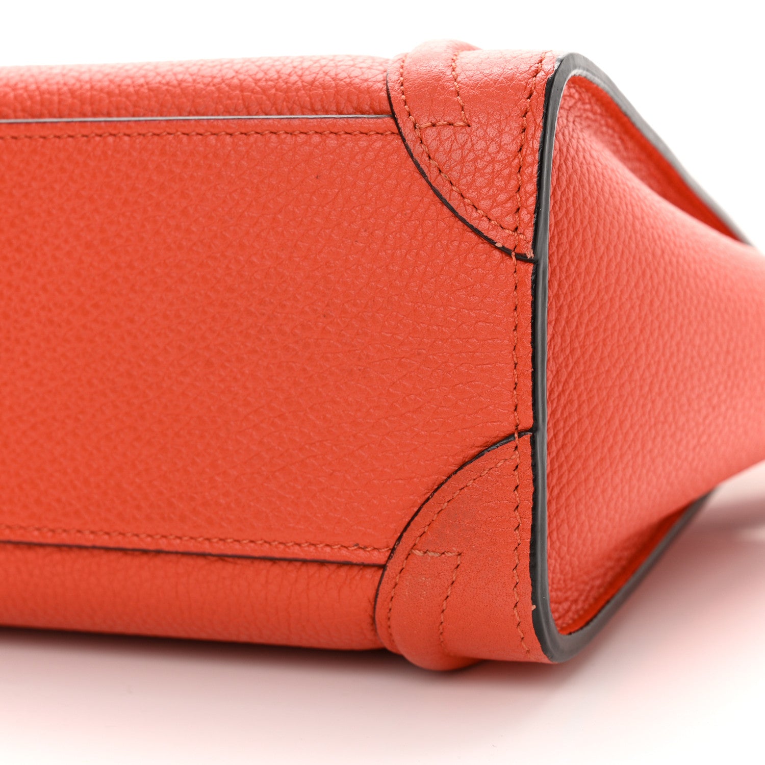 Celine Drummed Calfskin Nano Luggage Terracotta 10 of 13