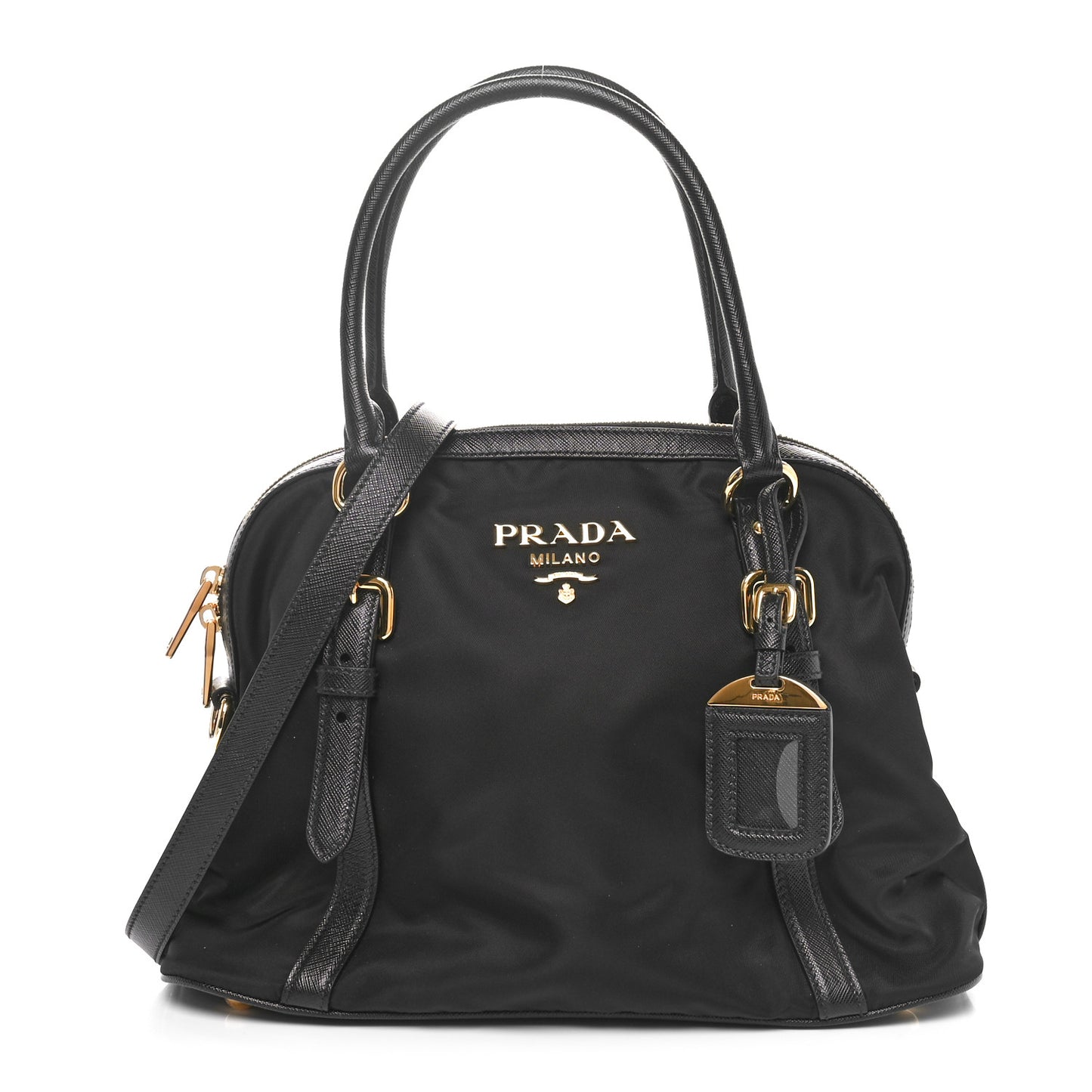 Tessuto Nylon Saffiano Small Tote Black