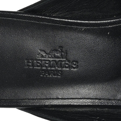Hermes Goatskin Oz Mules 36 Black 8 of 10