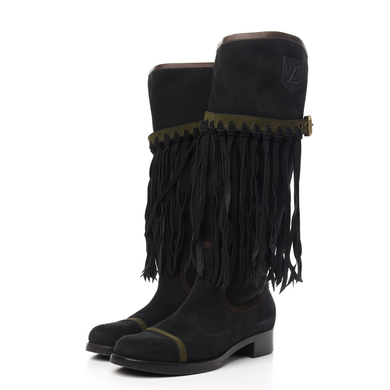 Louis Vuitton Suede Dakota High Boots 41 Black 3 of 7