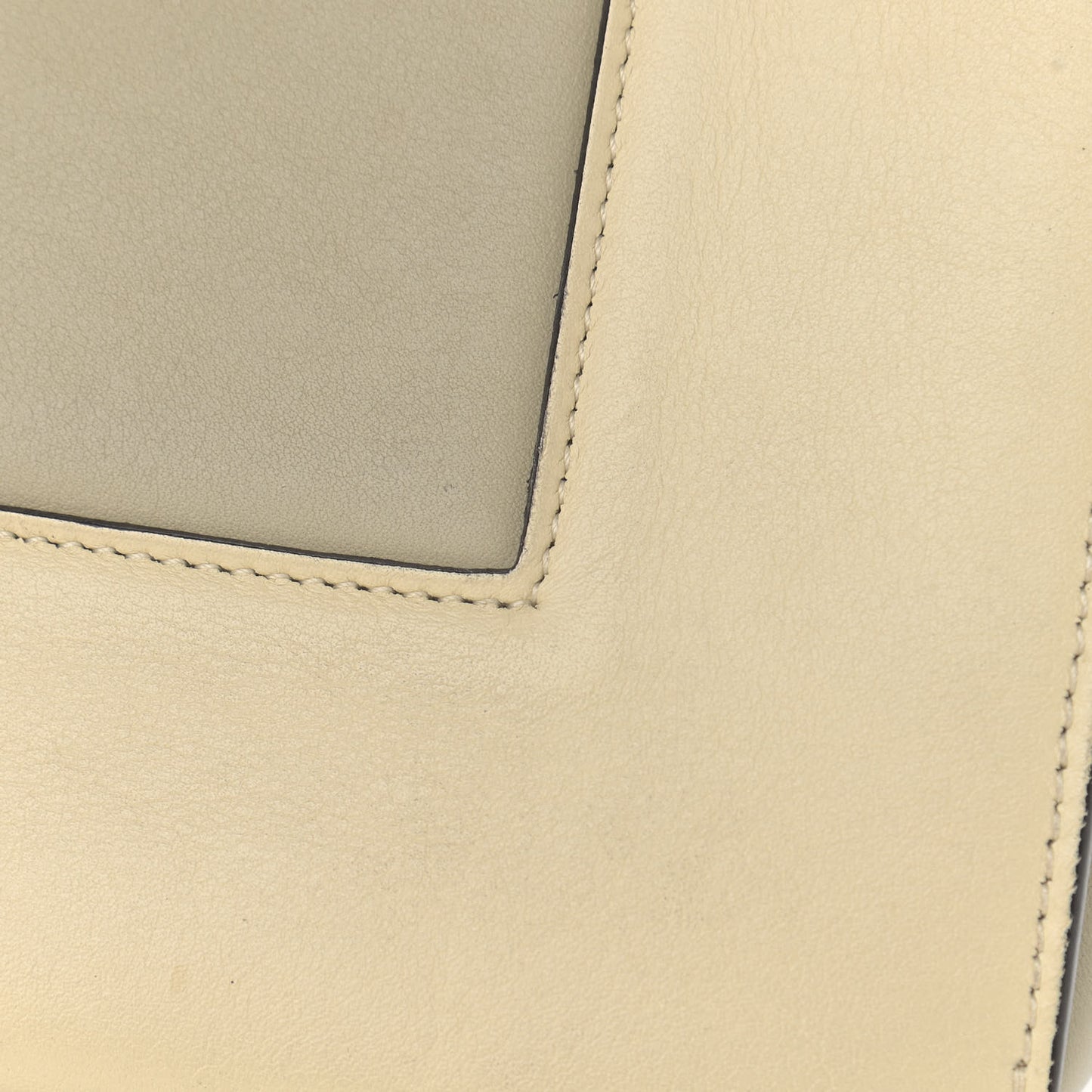 Shiny Smooth Calfskin Medium Frame Shoulder Bag Chalk Mastic