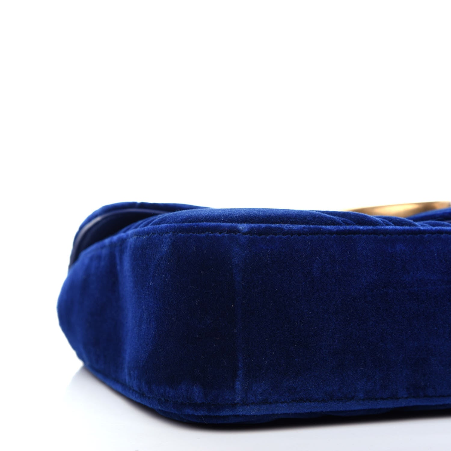 Gucci Velvet Matelasse Medium GG Marmont Shoulder Bag Cobalt Blue 8 of 10