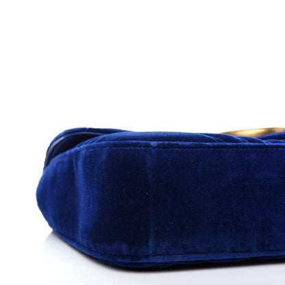 Gucci Velvet Matelasse Medium GG Marmont Shoulder Bag Cobalt Blue 8 of 10