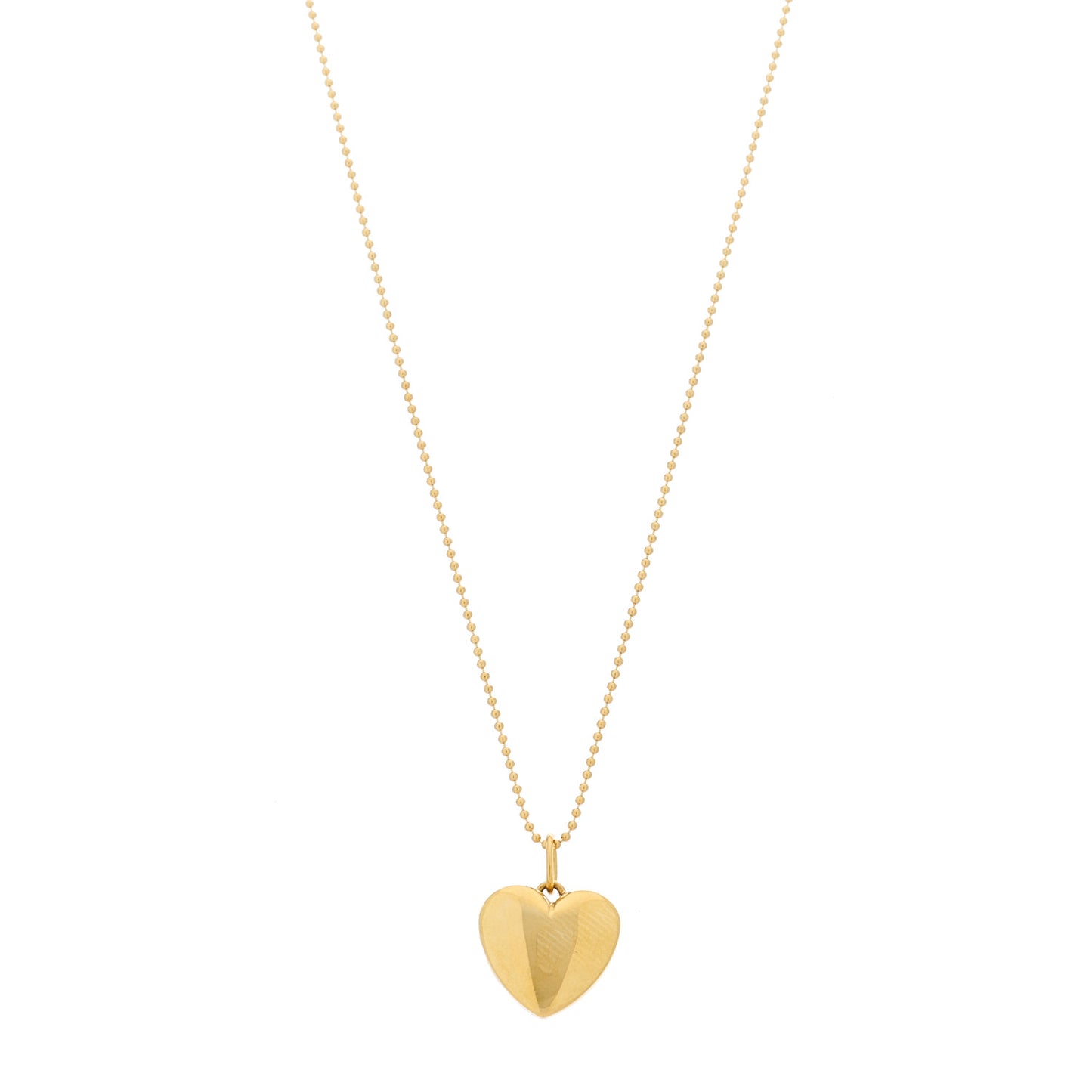18K Yellow Gold Heart Locket Pendant Necklace