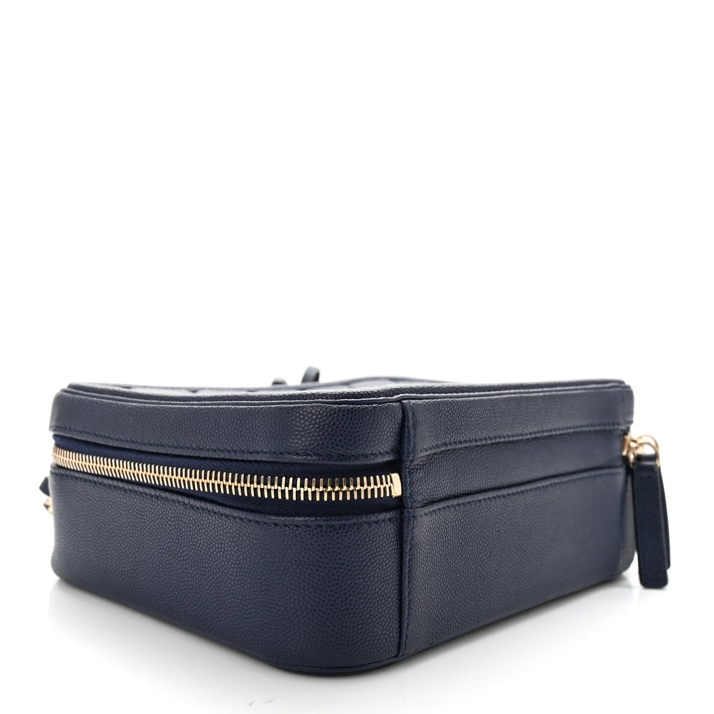 Caviar Quilted Medium CC Filigree Vanity Case Navy