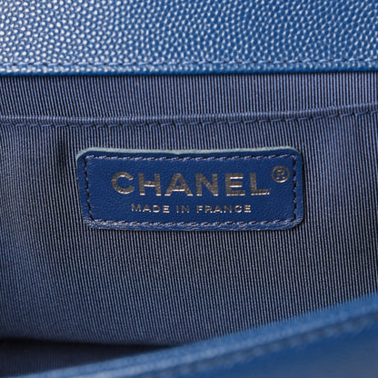 Chanel Caviar Quilted Medium Boy Flap Blue 6 of 12