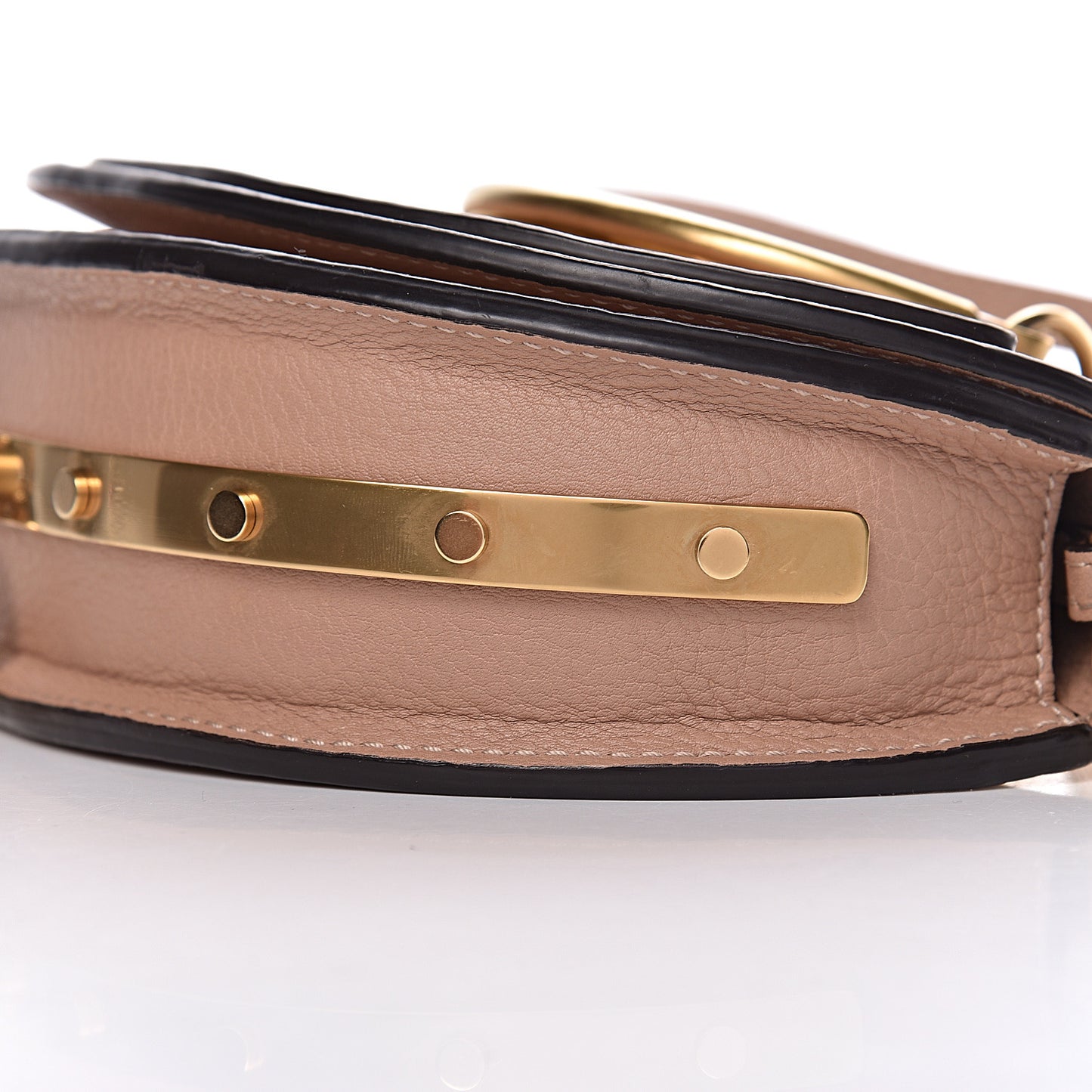 Calfskin Small Nile Bracelet Minaudiere Bag Biscotti Beige