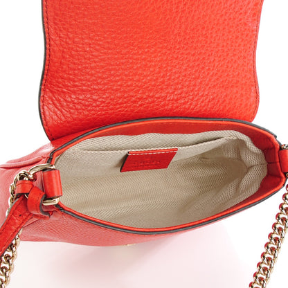 Gucci Pebbled Calfskin Small Soho Flap Crossbody Sun Orange 5 of 7