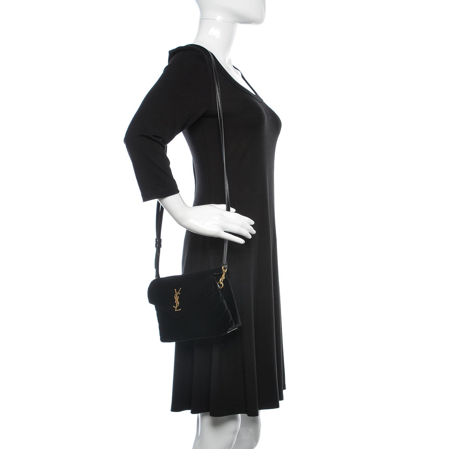 Velvet Y Quilted Monogram Toy Loulou Chain Satchel French Black