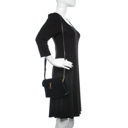 Saint Laurent Velvet Y Quilted Monogram Toy Loulou Chain Satchel French Black 2 of 10