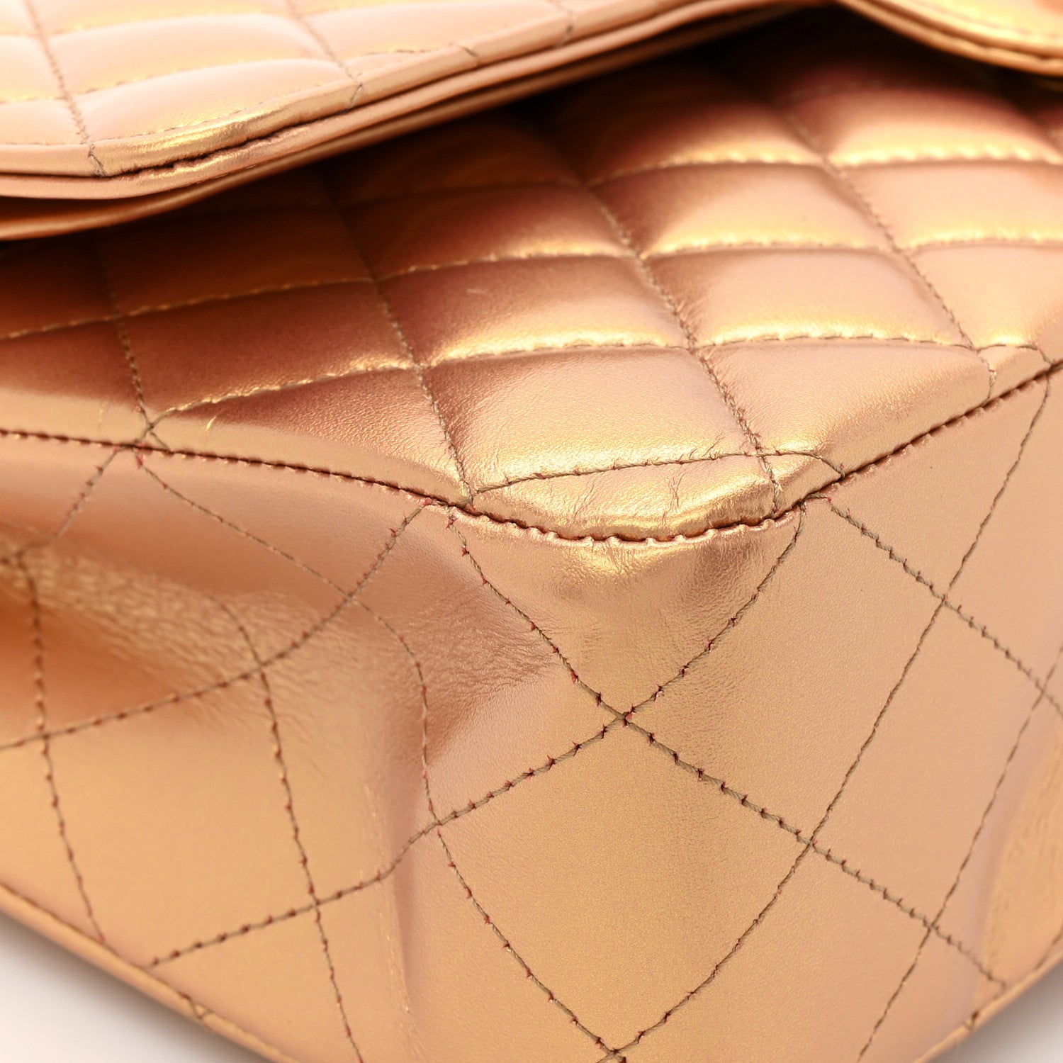Chanel Metallic Lambskin Quilted Medium Double Flap Golden 15 of 15