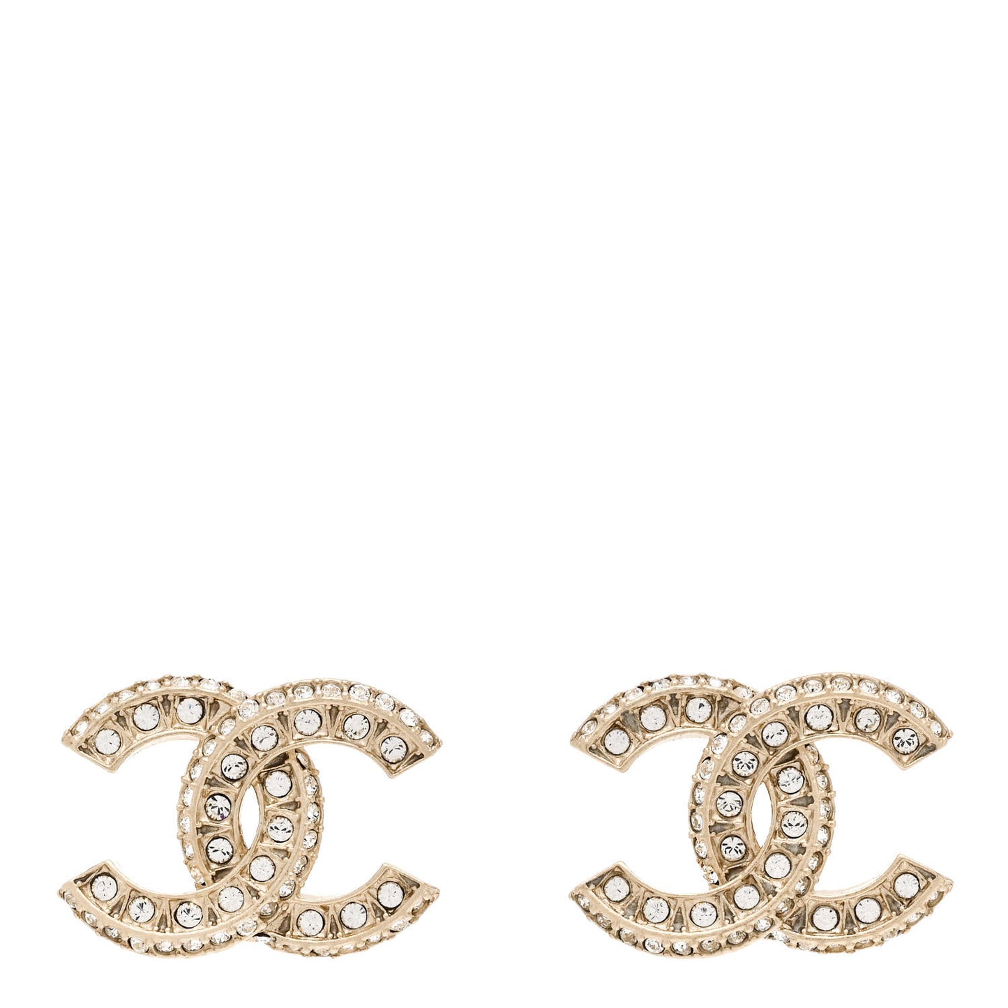 Crystal Timeless CC Earrings Light Gold